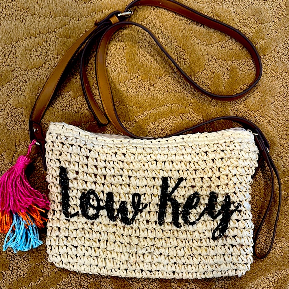 INC fun woven “Low Key” crossbody bag